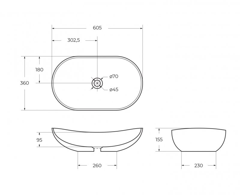 Раковина накладная BelBagno BB1404
