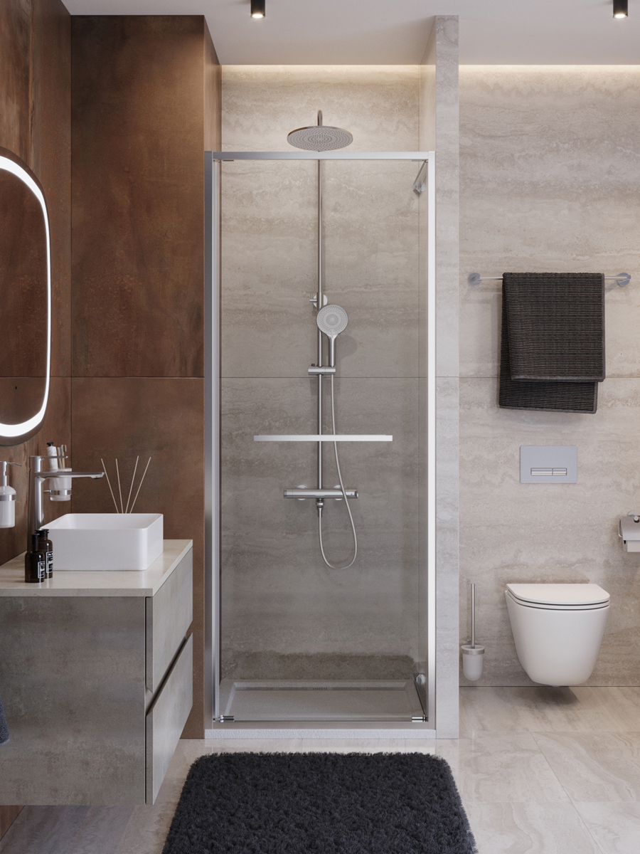 купить Душевая дверь Cezares LUX-B-FS-1-70-C-CR, 70х195, профиль хром, стекло прозрачное 