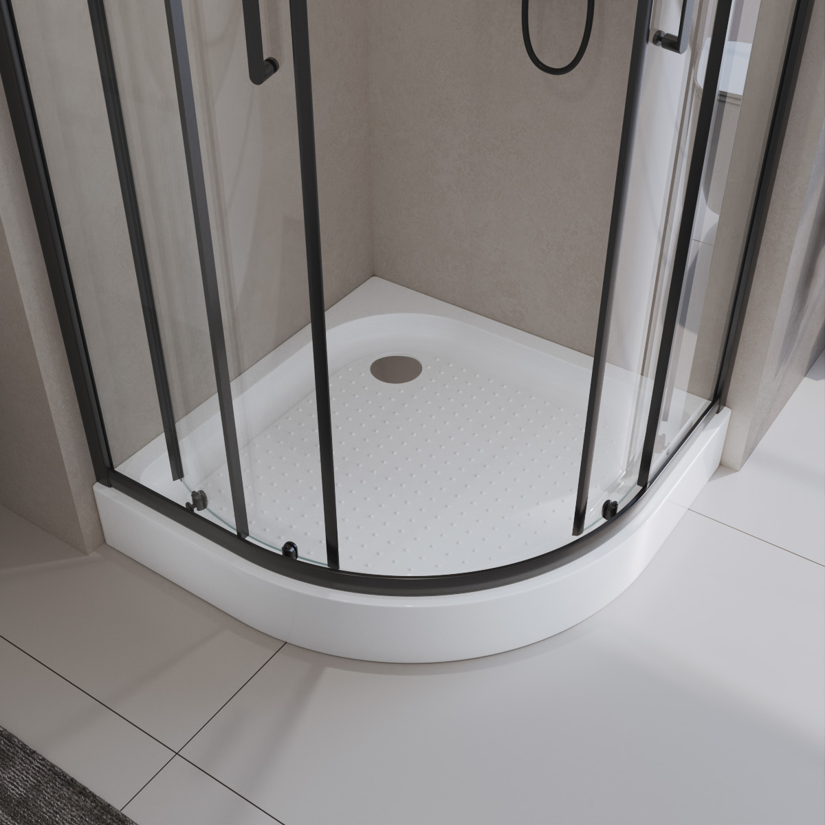 Акриловый поддон 85х85 BelBagno TRAY-BB-R-85-550-15-W с сифоном