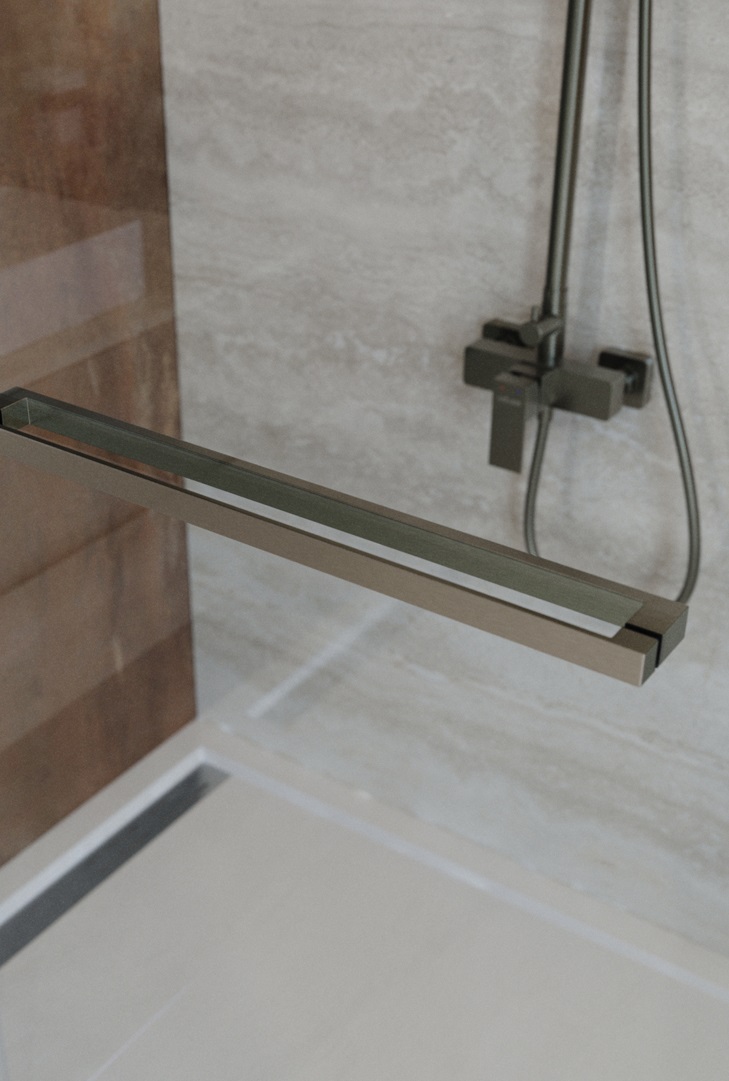 Душевая дверь Cezares LUX-B-FS-1-100-C-GM, 100х195, профиль оружейная сталь, стекло прозрачное