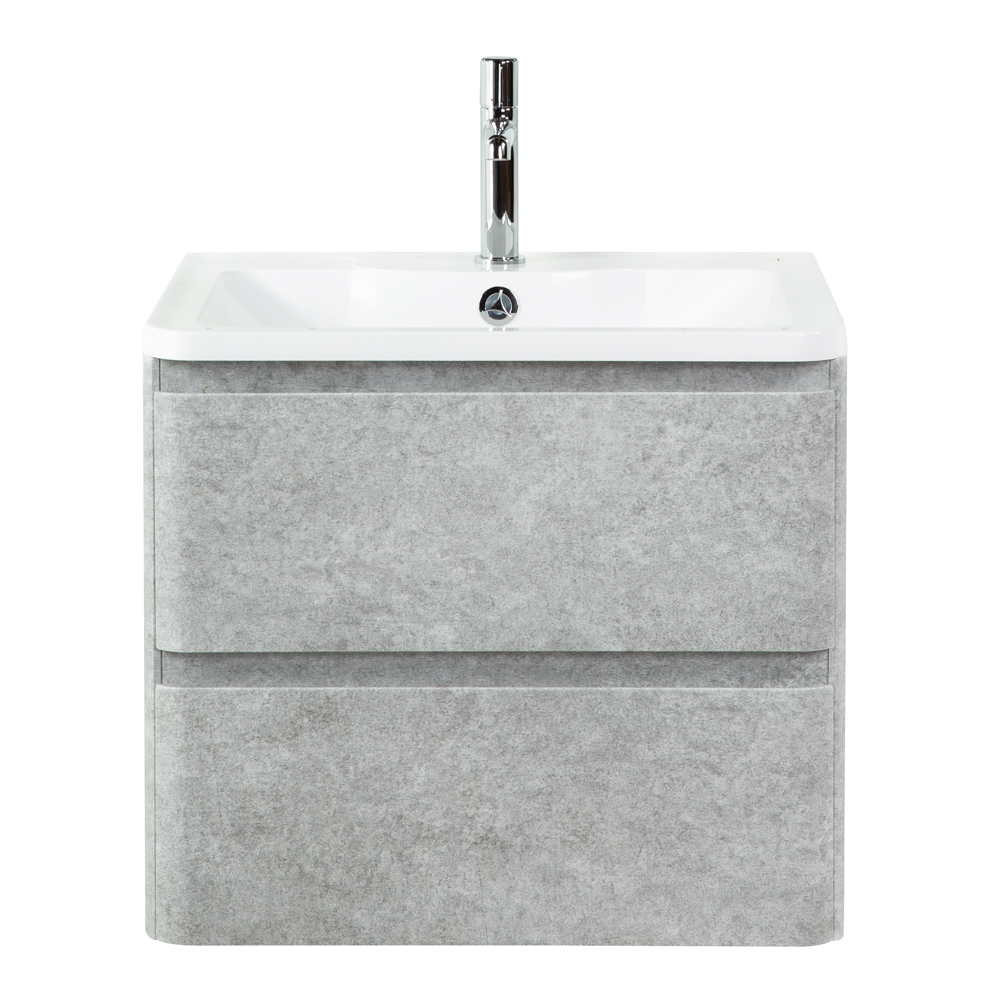 купить Тумба подвесная с раковиной BelBagno ALBANO-600-2C-SO-CVG Cemento Verona Grigio, раковина BB600/455-LV-MR-ALR 