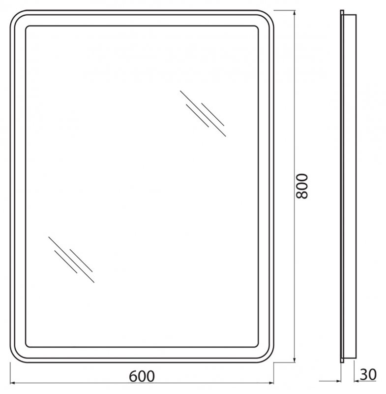 Зеркало BelBagno SPC-MAR-600-800-LED-BTN