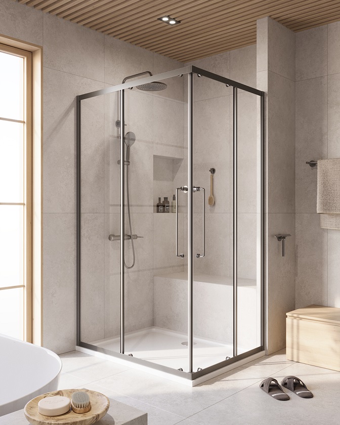 купить Душевой уголок Cezares RELAX-304-AH-2-120/90-C-GM, 120х90х200, профиль оружейная сталь, прозрачное стекло 