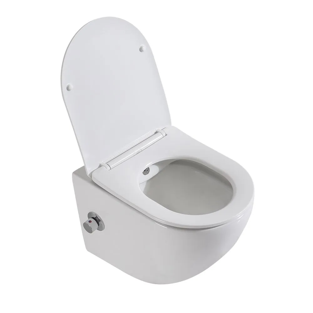 Унитаз подвесной безободковый с сиденьем и функцией биде UNO BB3105CHR-BS/SC