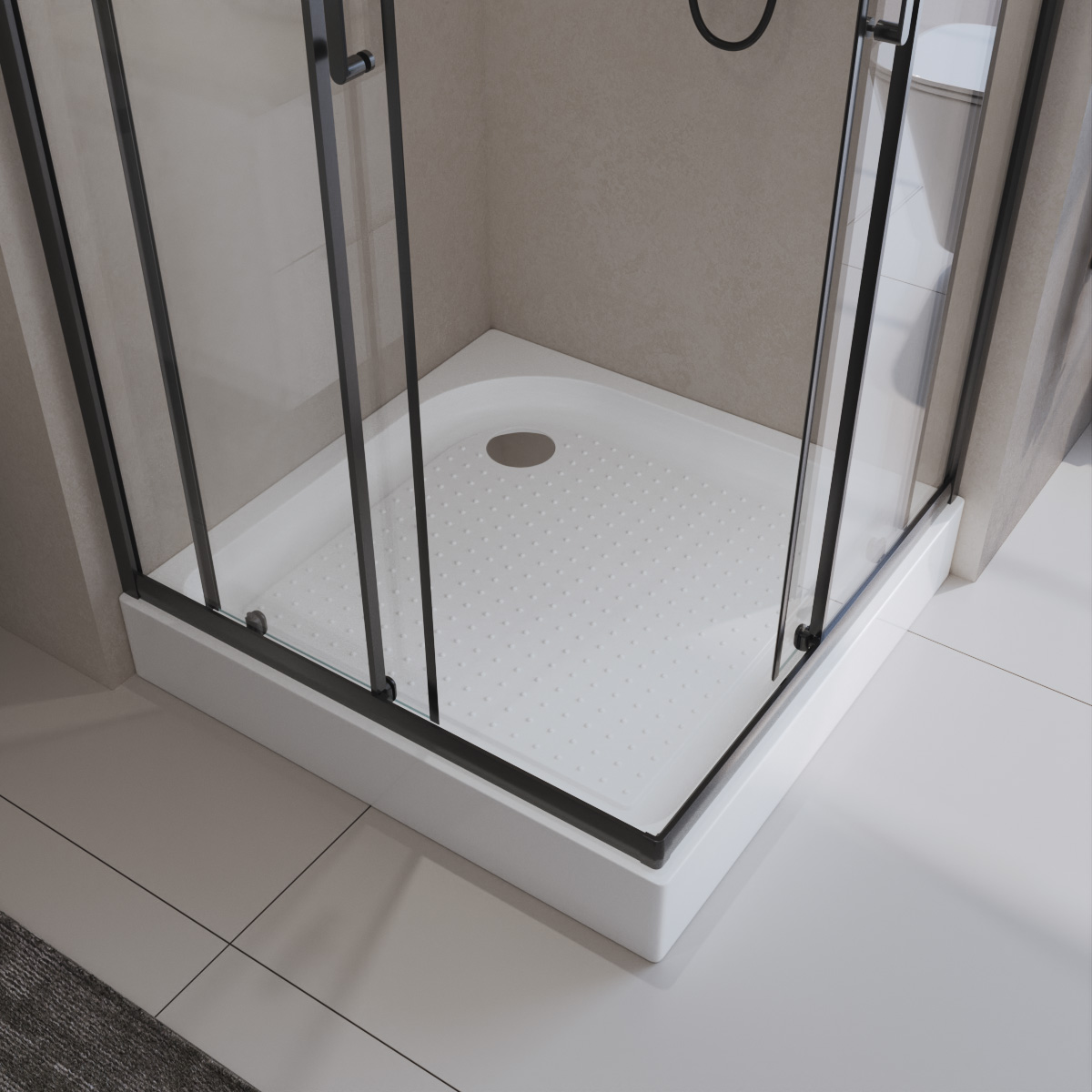 Акриловый поддон 85х85 BelBagno TRAY-BB-A-85-15-W с сифоном