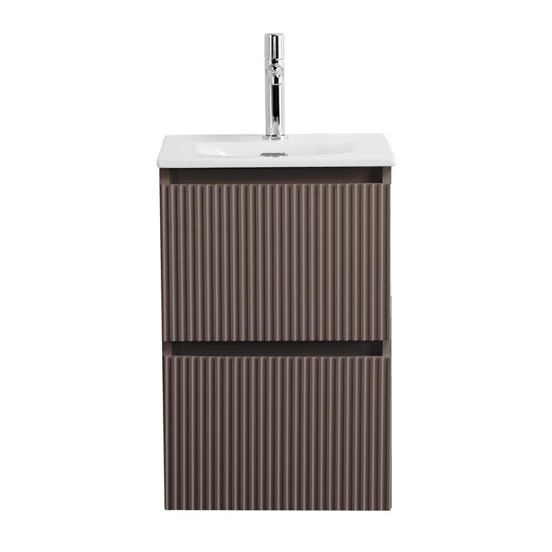 Тумба с раковиной подвесная BelBagno UNO-MINI-400-2C-SO-CO Бежевый матовый, раковина белая BB-8099-3-40