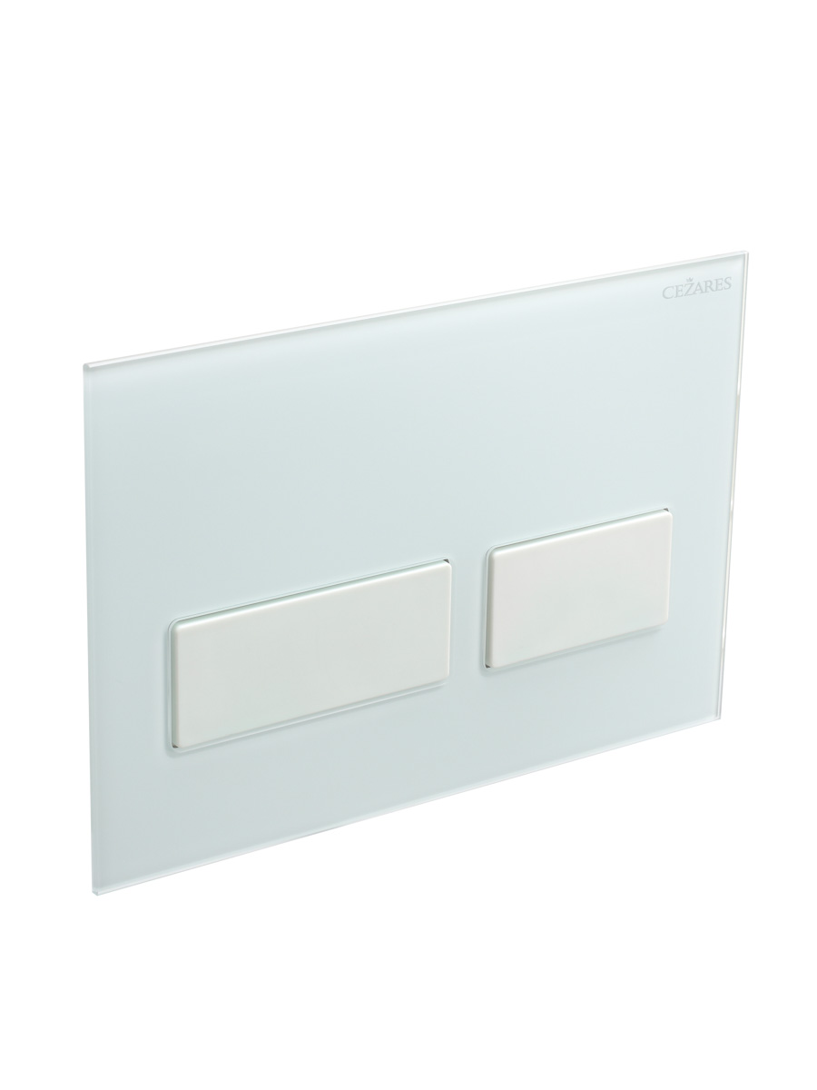 Кнопка смыва CEZARES LUX-GB-2-BIO, белое стекло/белый матовый