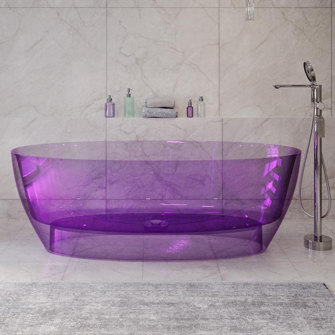 Ванна отдельностоящая CEZARES CZR-RELAX2.0-170-79-57-AMT-PFB, цвет аметист