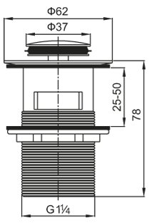 Донный клапан BelBagno BB-PCU-06-CRM