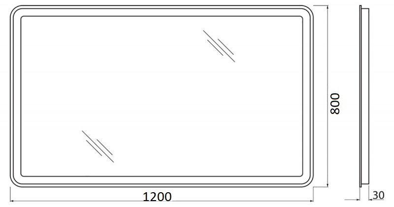 Зеркало BelBagno SPC-MAR-1200-800-LED-BTN