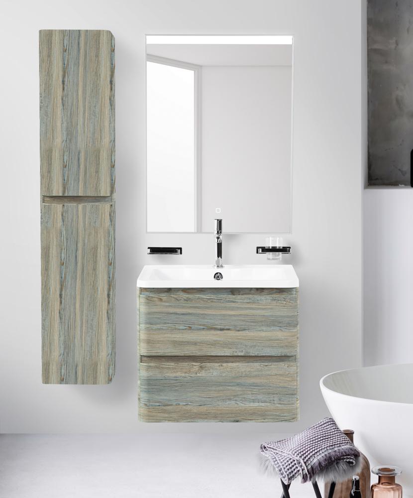 Тумба подвесная с раковиной BelBagno ALBANO-600-2C-SO-PS Pino Scania, раковина BB600/455-LV-MR-ALR
