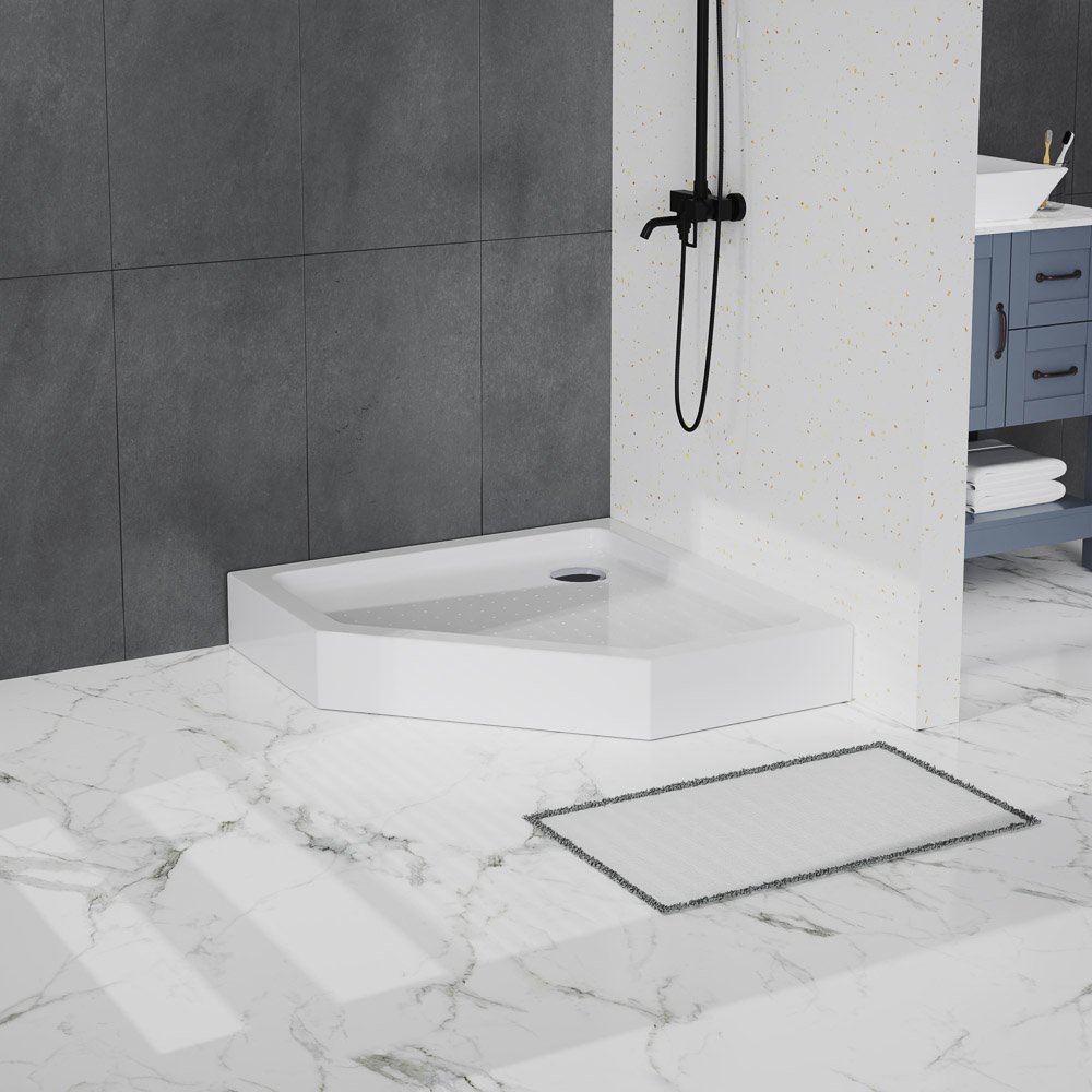 Акриловый поддон 90х90 BelBagno TRAY-BB-P-90-15-W с сифоном 