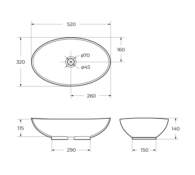 Раковина накладная BelBagno BB1147
