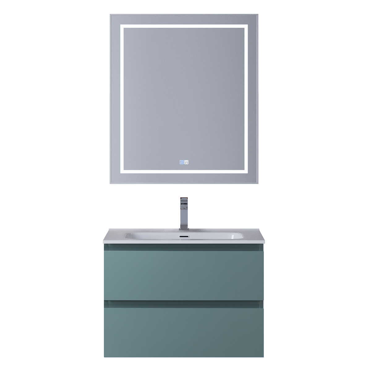 Тумба с раковиной подвесная BelBagno KRAFT-600-2C-SO-AO Голубой матовый, раковина белая BB600ETL