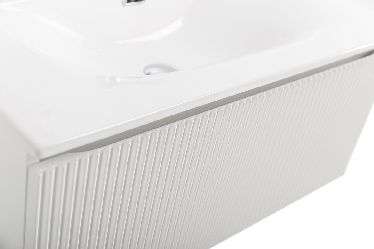 Тумба с раковиной подвесная BelBagno UNO-800-1C-SO-BO Bianco Opaco, раковина белая BB-8099-80