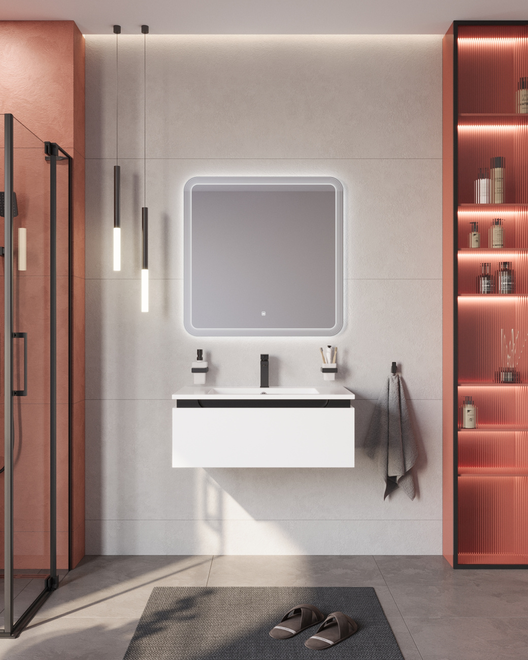 купить Мебель для ванной Cezares SLIDER 80 Bianco Opaco SLIDER-800-1C-SO-BO 
