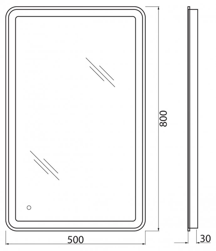 Зеркало BelBagno SPC-MAR-500-800-LED-TCH