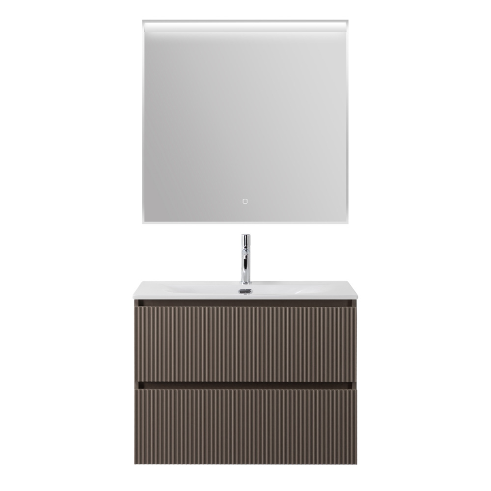 Тумба с раковиной подвесная BelBagno UNO-900-2C-SO-СO Бежевый матовый, раковина белая BB-8099-90