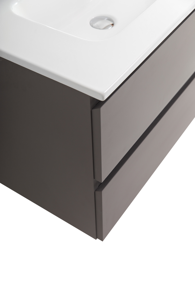 Тумба с раковиной подвесная BelBagno KRAFT-700-2C-SO-GSO Темно-Серый матовый, раковина белая BB700ETL