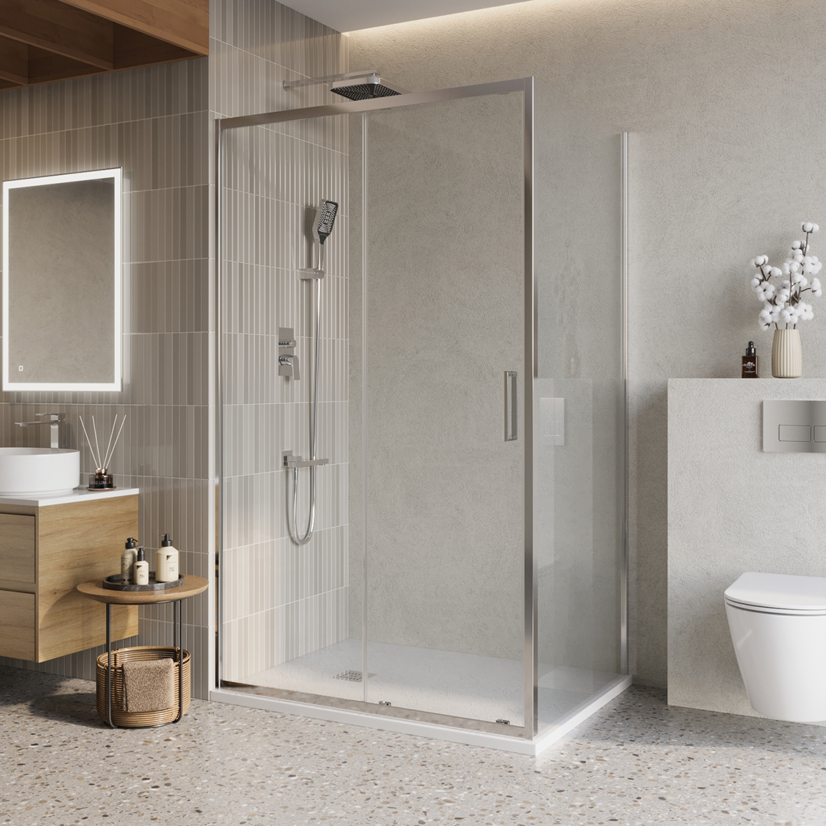 купить Душевой уголок BelBagno LUCE-AH-1-130/100-C-Cr 