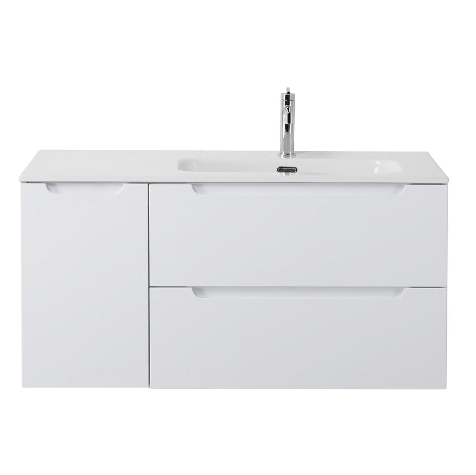 Подвесная тумба с раковиной BelBagno ETNA 100 Bianco Lucido правая, ETNA-1000-2C-1A-SO-BL-R + BB1000ETL-R