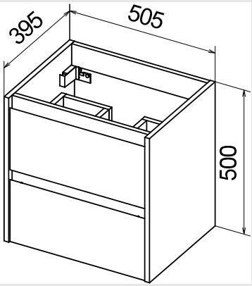 Тумба подвесная с раковиной BelBagno KRAFT 39-500/390-2C-SO-CG