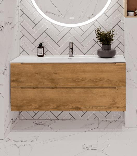 купить Подвесная тумба с раковиной BelBagno ETNA Rovere Nature 120 см ETNA-1200-2C-SO-RN-P + BB1200ETL 