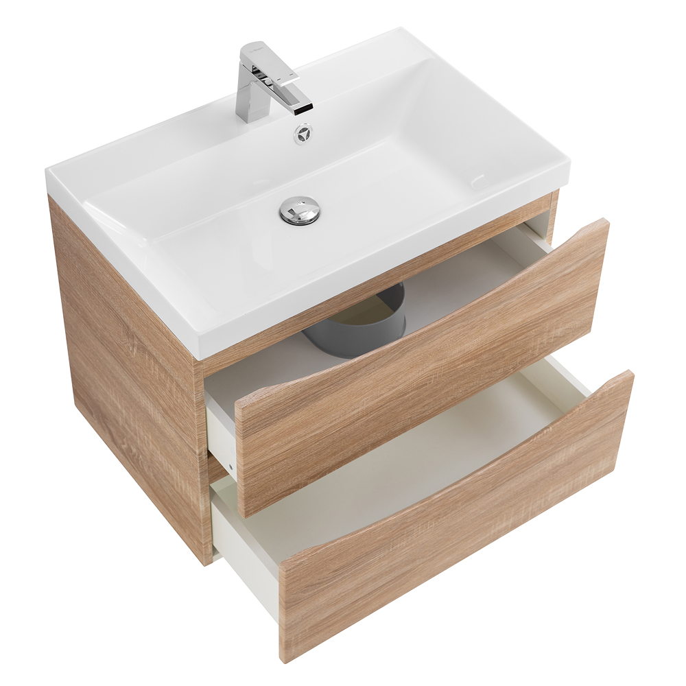 Тумба подвесная с раковиной BelBagno MARINO-600-2C-SO-WO-P