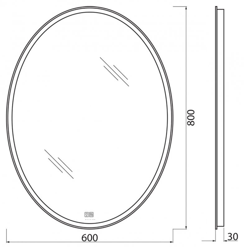 Зеркало BelBagno SPC-VST-600-800-LED-TCH-WARM