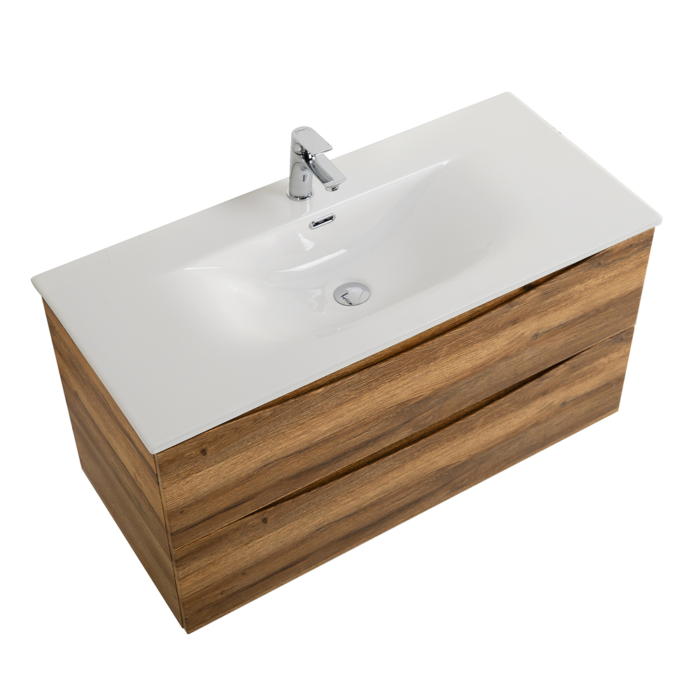 Тумба с раковиной подвесная BelBagno MARINO-CER-MINI-1000-2C-SO-RR-P Rovere Rustico, раковина белая BB-8099-3-100