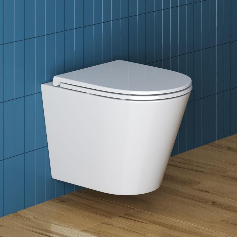 купить Унитаз подвесной безободковый с сиденьем BelBagno TRE BB8001CHR/SC 