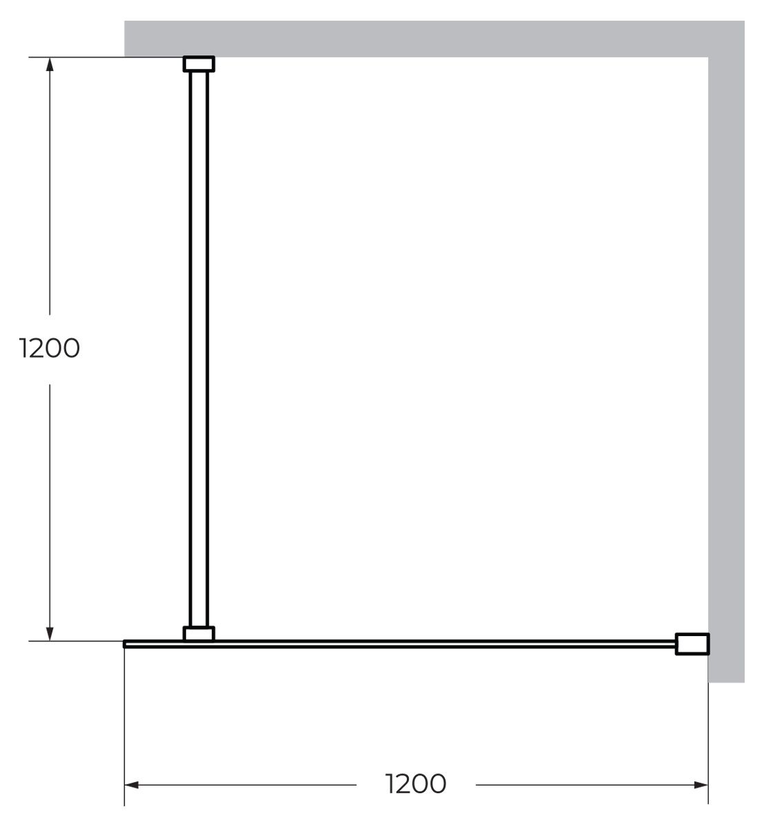 Душевая перегородка Cezares LIBERTA-L-1-120-120-BR-NERO