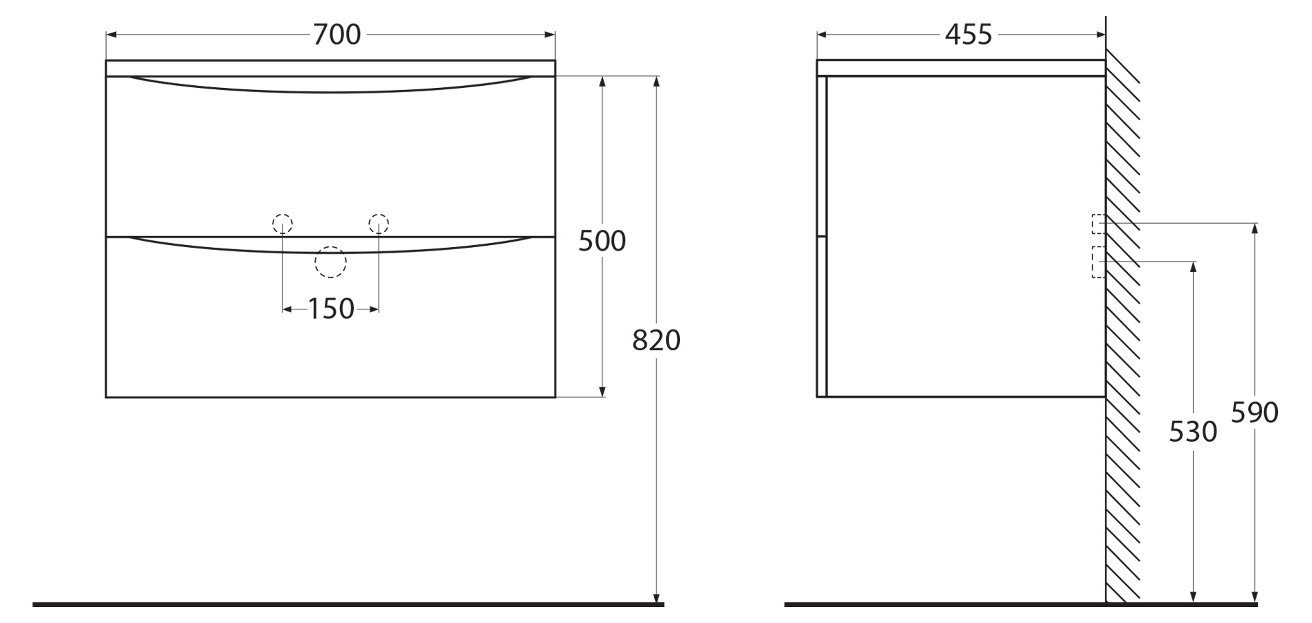 Мебель для ванной комнаты подвесная BelBagno ACQUA-700-2C-SO-RR 70см Rovere Rustico