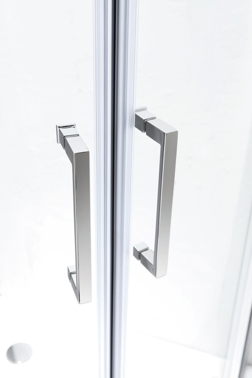 Душевой уголок Cezares MOLVENO-RH-2-100/80-P-Cr, 100х80х195, профиль хром, стекло Punto матовое