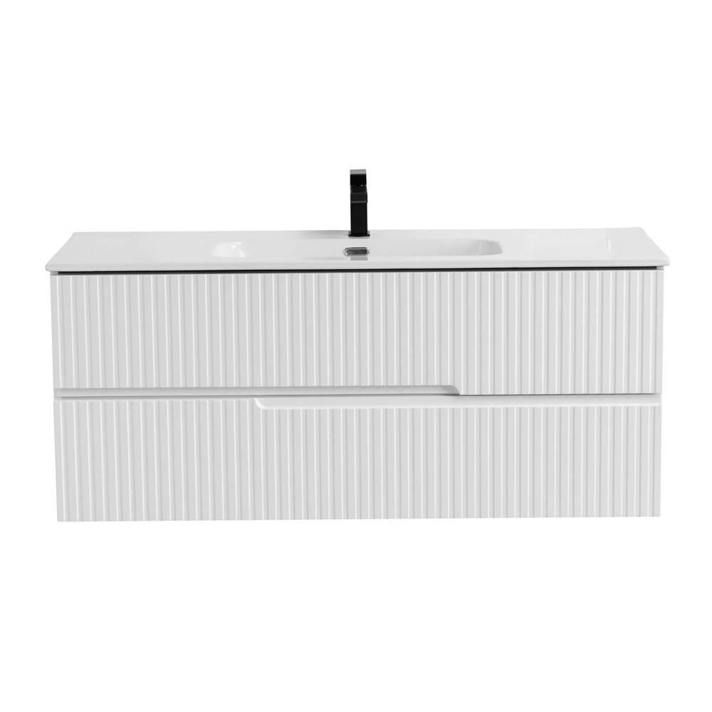Тумба подвесная CEZARES DUET-N-1200-2C-SO-BO с раковиной CZR-8095-120, белый матовый