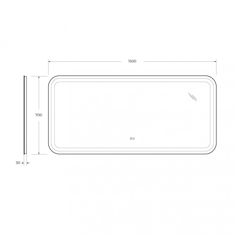 Зеркало Cezares CZR-SPC-STYLUS-1500-700-TCH-WARM