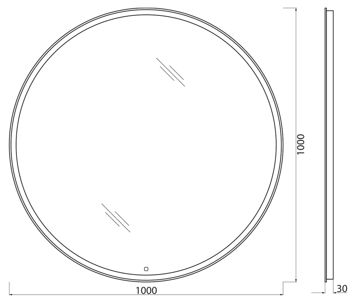 Зеркало BelBagno SPC-RNG-1000-LED-TCH-WARM