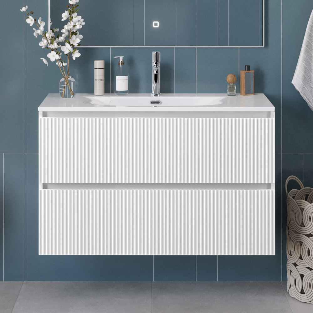 купить Тумба с раковиной подвесная BelBagno UNO-1200-2C-SO-BO Bianco Opaco, раковина белая BB-8099-120 