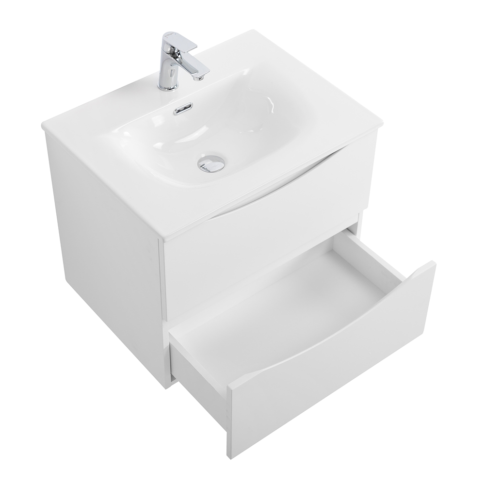Тумба с раковиной подвесная BelBagno MARINO-CER-N-700-2C-SO-BL-P Bianco Lucido, раковина белая BB-8099-70
