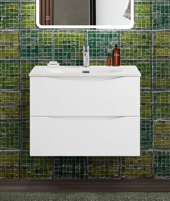 купить Тумба с раковиной подвесная BelBagno MARINO-CER-N-700-2C-SO-BL-P Bianco Lucido, раковина белая BB-8099-70 