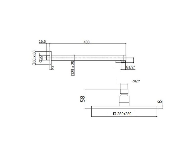 Верхний душ BelBagno ROMANO ROM-SLD-CRM