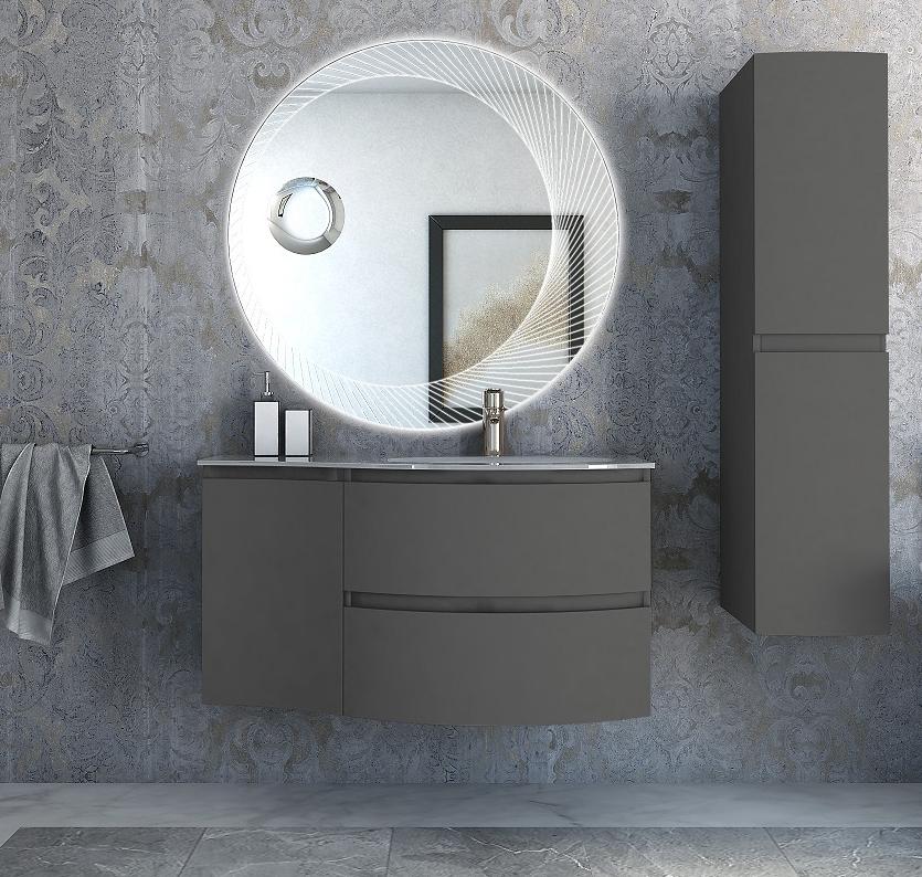 купить Мебель для ванной чаша справа Cezares VAGUE 104 Grigio Talpa Opaco 54905+54907 