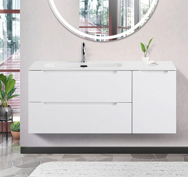 купить Подвесная тумба с раковиной BelBagno ETNA 120 Bianco Lucido левая, ETNA-1200-2C-1A-SO-BL-L + BB1200ETL-L 