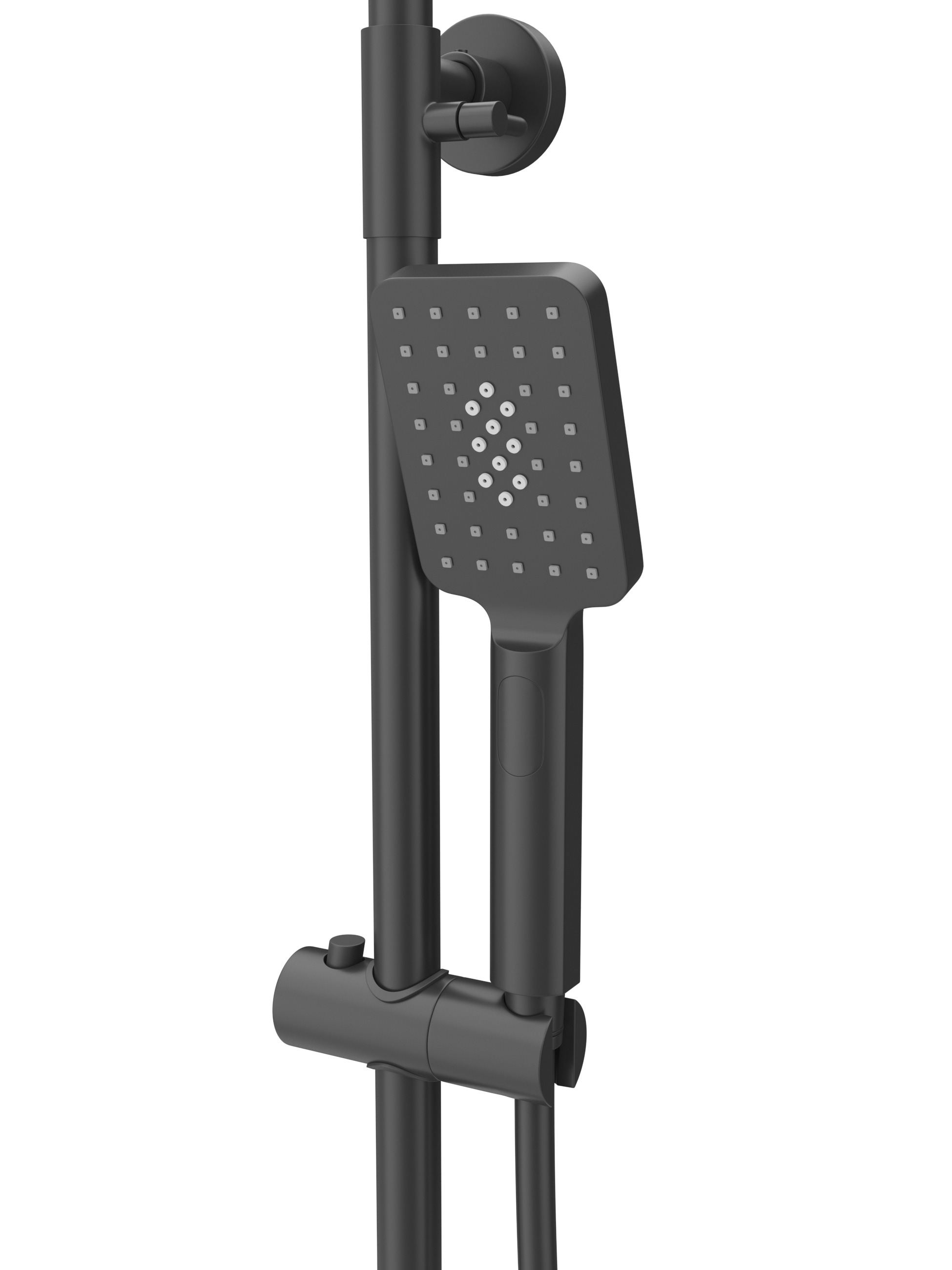Душевая стойка CEZARES SLIDER-CVD-NOP со смесителем и поворотным изливом, черный матовый