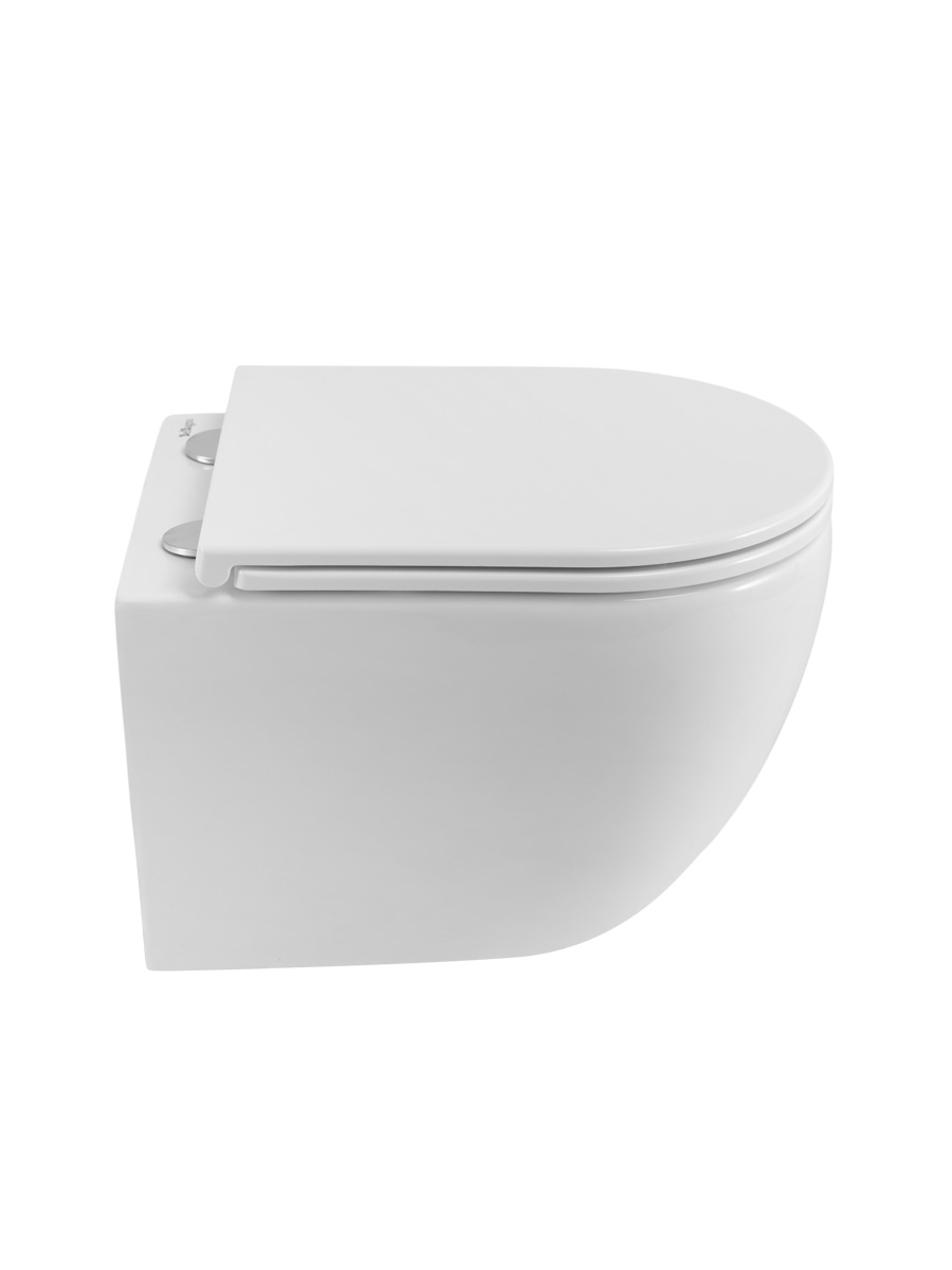 Унитаз подвесной BelBagno COMPATTO BB003CH-TOR/SC безободковый с сиденьем и смывом TORNADO 