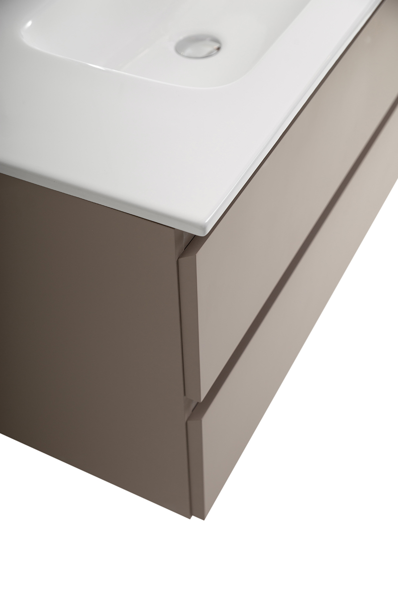 Тумба с раковиной подвесная BelBagno KRAFT-800-2C-SO-CO Бежевый матовый, раковина белая BB800ETL