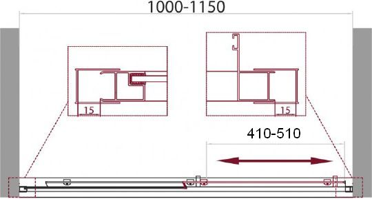 Дверь в проём BelBagno UNIQUE-BF-1-100/115-C-Cr