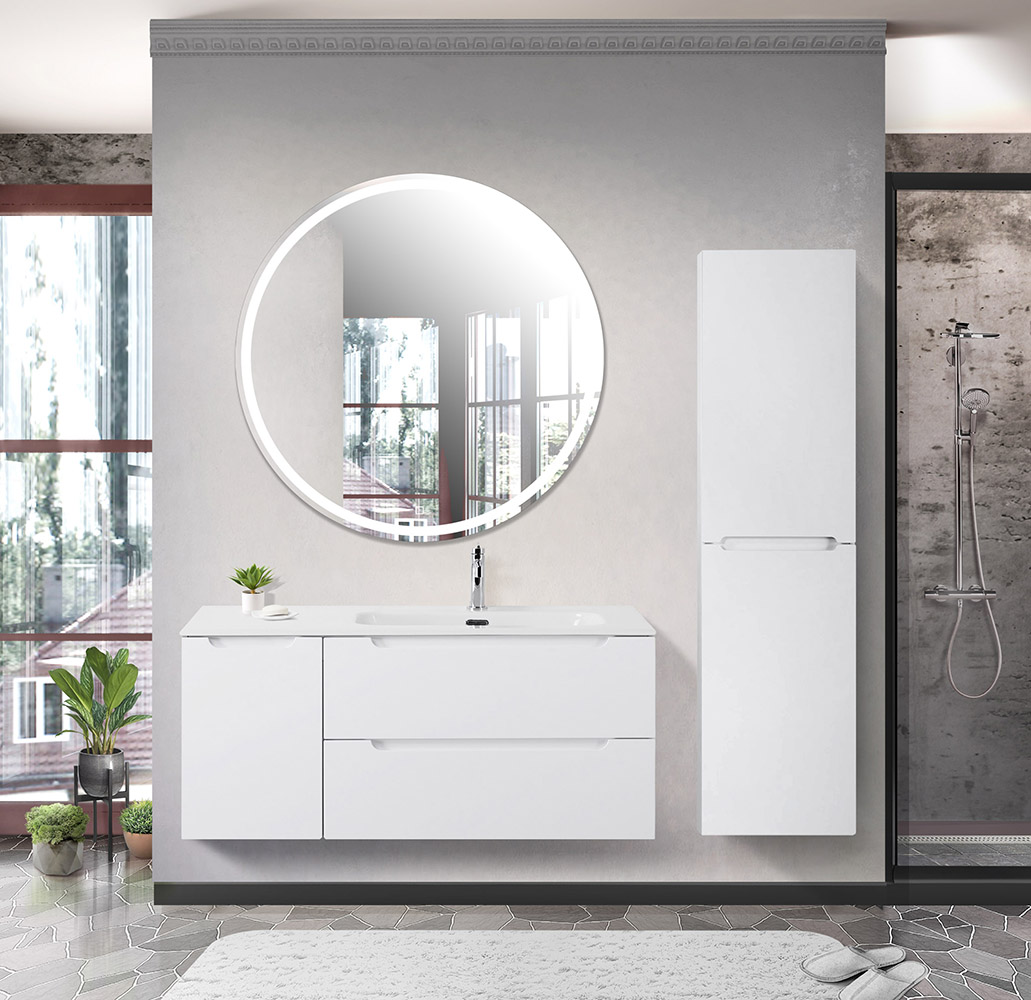 Подвесная тумба с раковиной BelBagno ETNA 120 Bianco Lucido правая, ETNA-1200-2C-1A-SO-BL-R + BB1200ETL-R