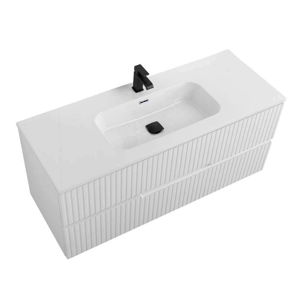 Тумба подвесная CEZARES DUET-N-1200-2C-SO-FBS-P с раковиной CZR-8095-120, ясень белый софт