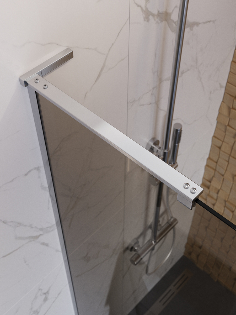 Душевая перегородка BelBagno UNO-L-1-TB-100-BR-Cr профиль хром, стекло бронза